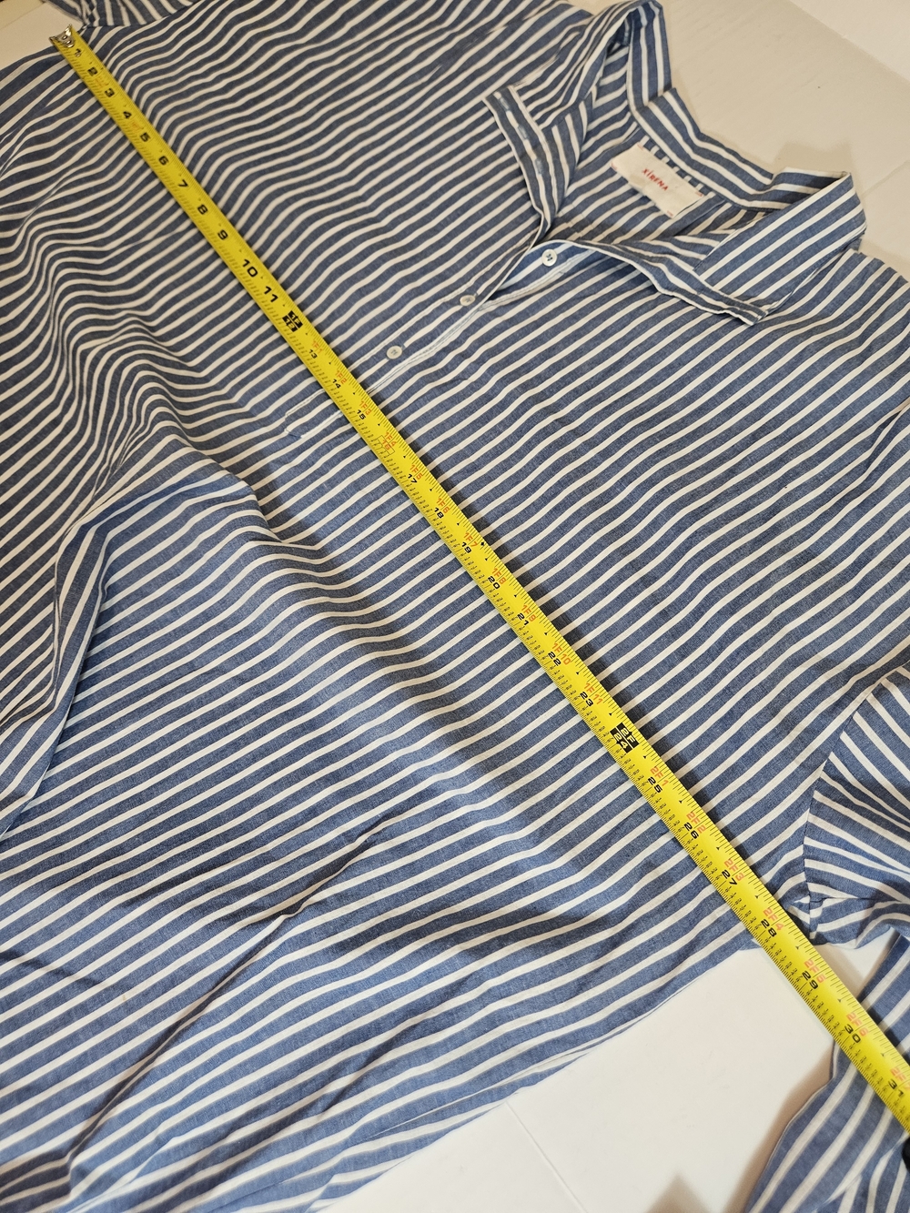 Xirena Tesse Top 100% Cotton Striped Blue White Women's Button Shirt Sz Medium - Picture 6 of 7